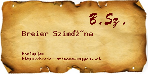 Breier Szimóna névjegykártya